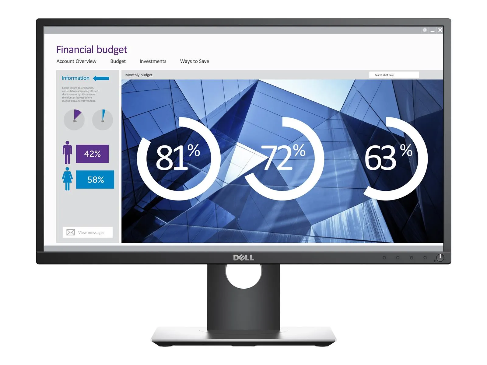 Dell Monitor P2417H | 23.8" | Full HD | HDMI DisplayPort VGA | schwarz