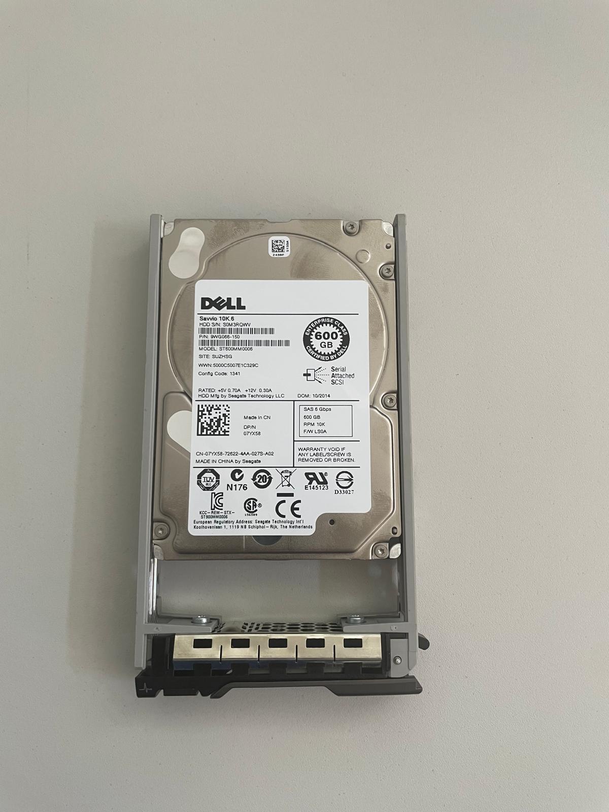 DELL 600 GB HDD Server-Festplatte | 2.5" | 10K SAS 6 Gb/s | PN: 9WG066-150