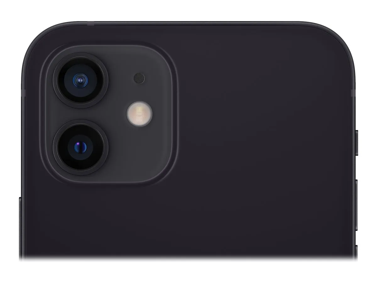 Rückseitige Dual-Kamera des Apple iPhone 12 in Schwarz mit Blitzmodul