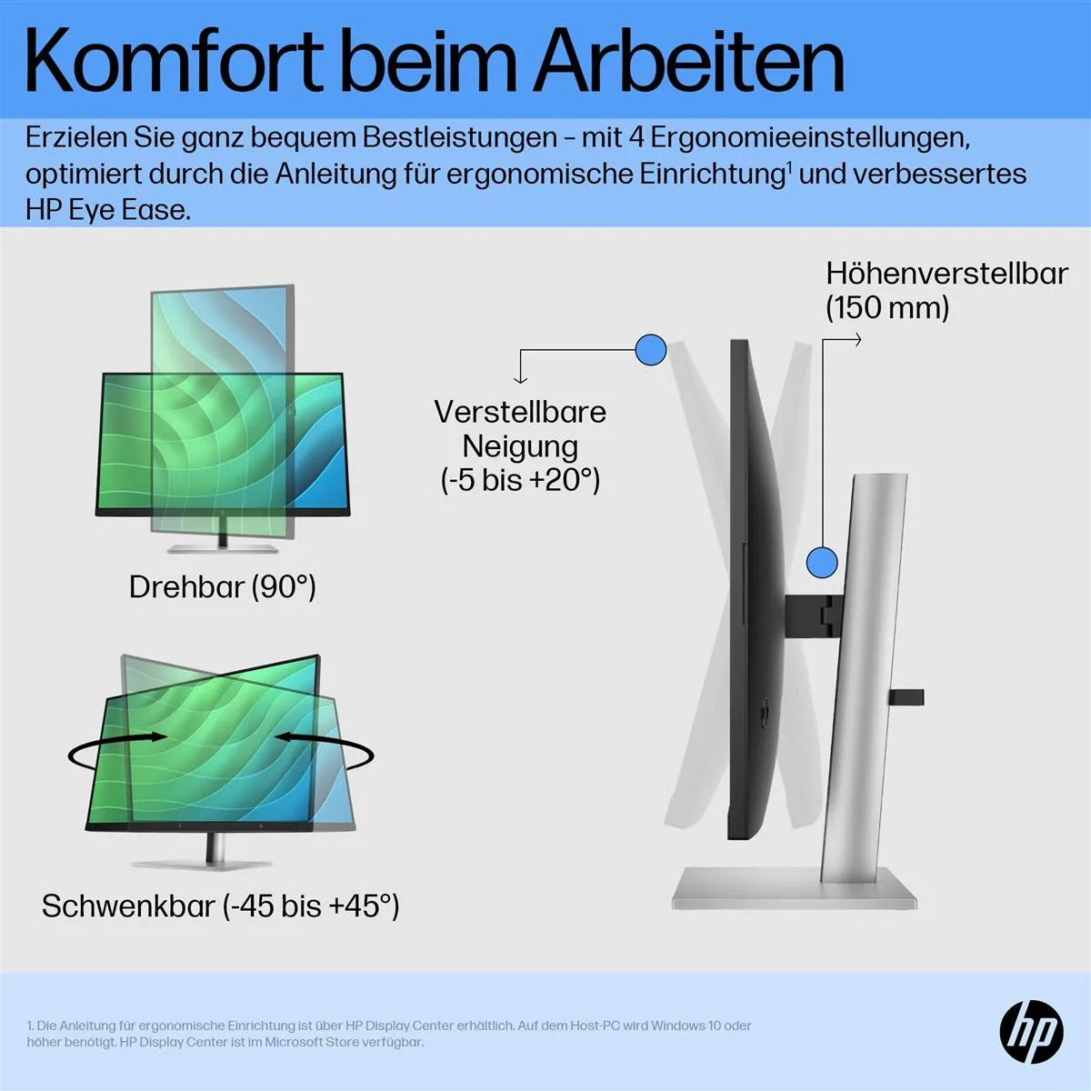 HP EliteDisplay E27 G5 | 27" | Full HD | HDMI DisplayPort | schwarz/silber