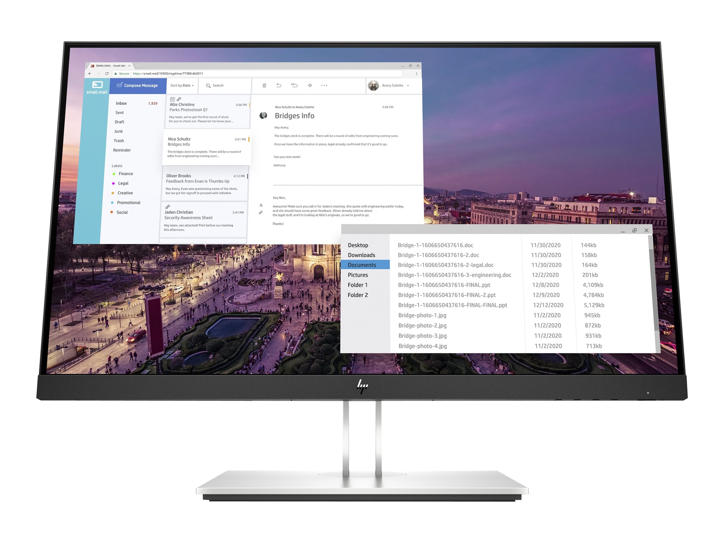 HP EliteDisplay E23 G4 | 23" | Full HD | DisplayPort HDMI VGA | schwarz/silber