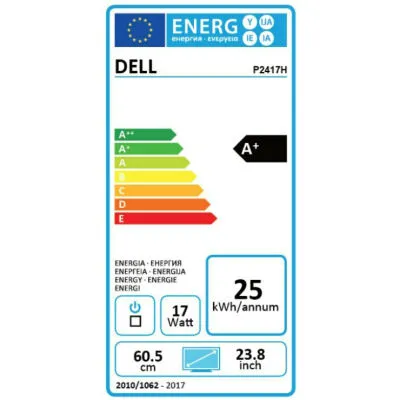 Dell Monitor P2417H | 23.8" | Full HD | HDMI DisplayPort VGA | schwarz