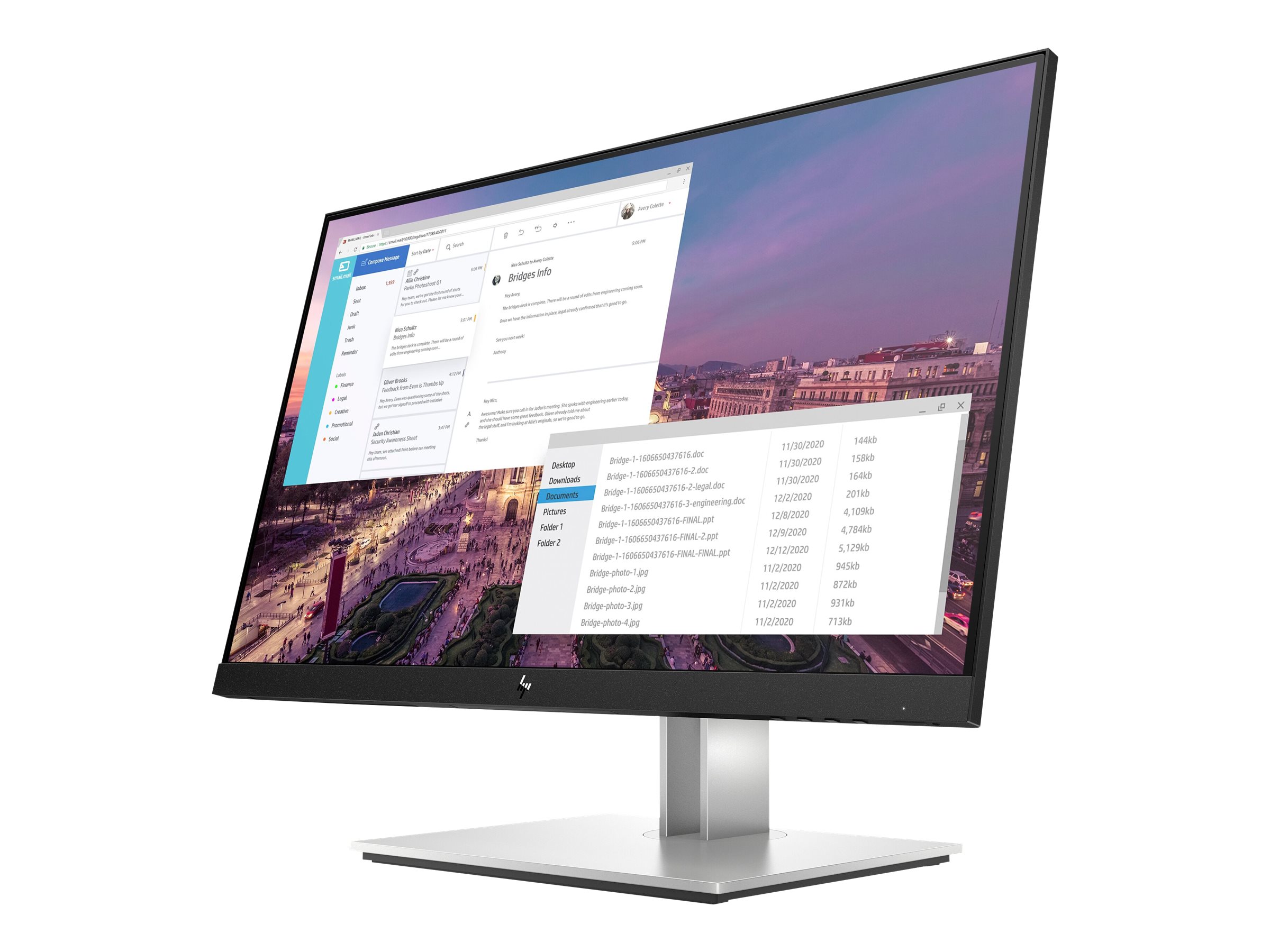 HP EliteDisplay E23 G4 | 23" | Full HD | DisplayPort HDMI VGA | schwarz/silber