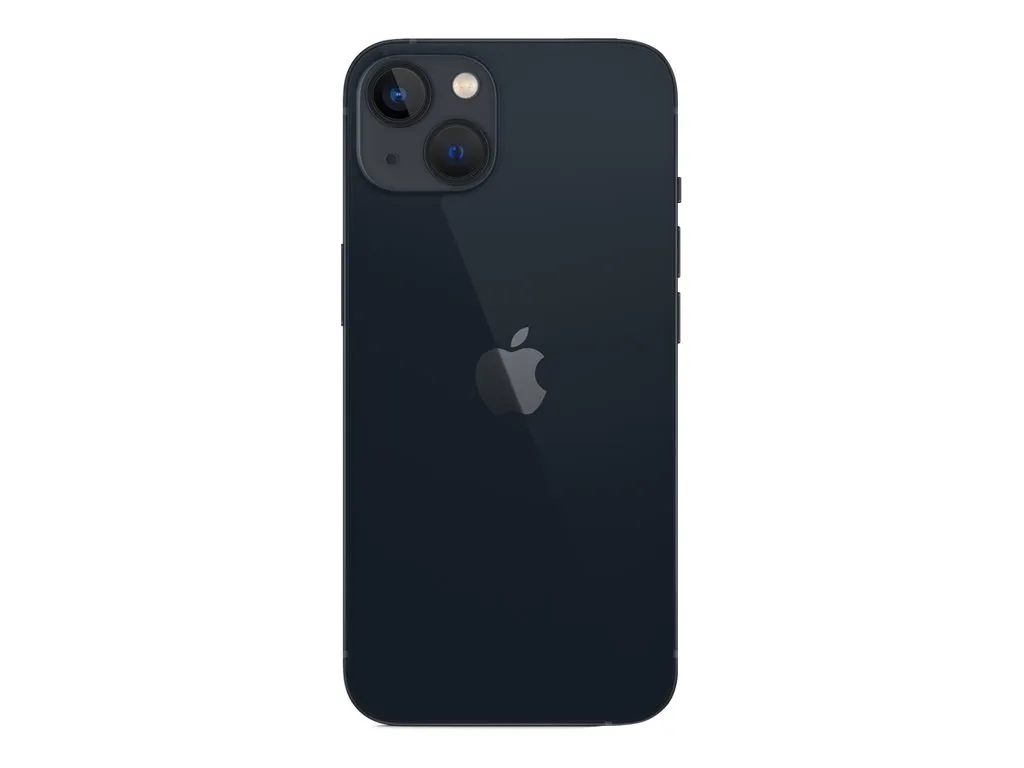 iPhone 13 Rückseite in Schwarz mit Kameramodul und mittigem Apple-Logo