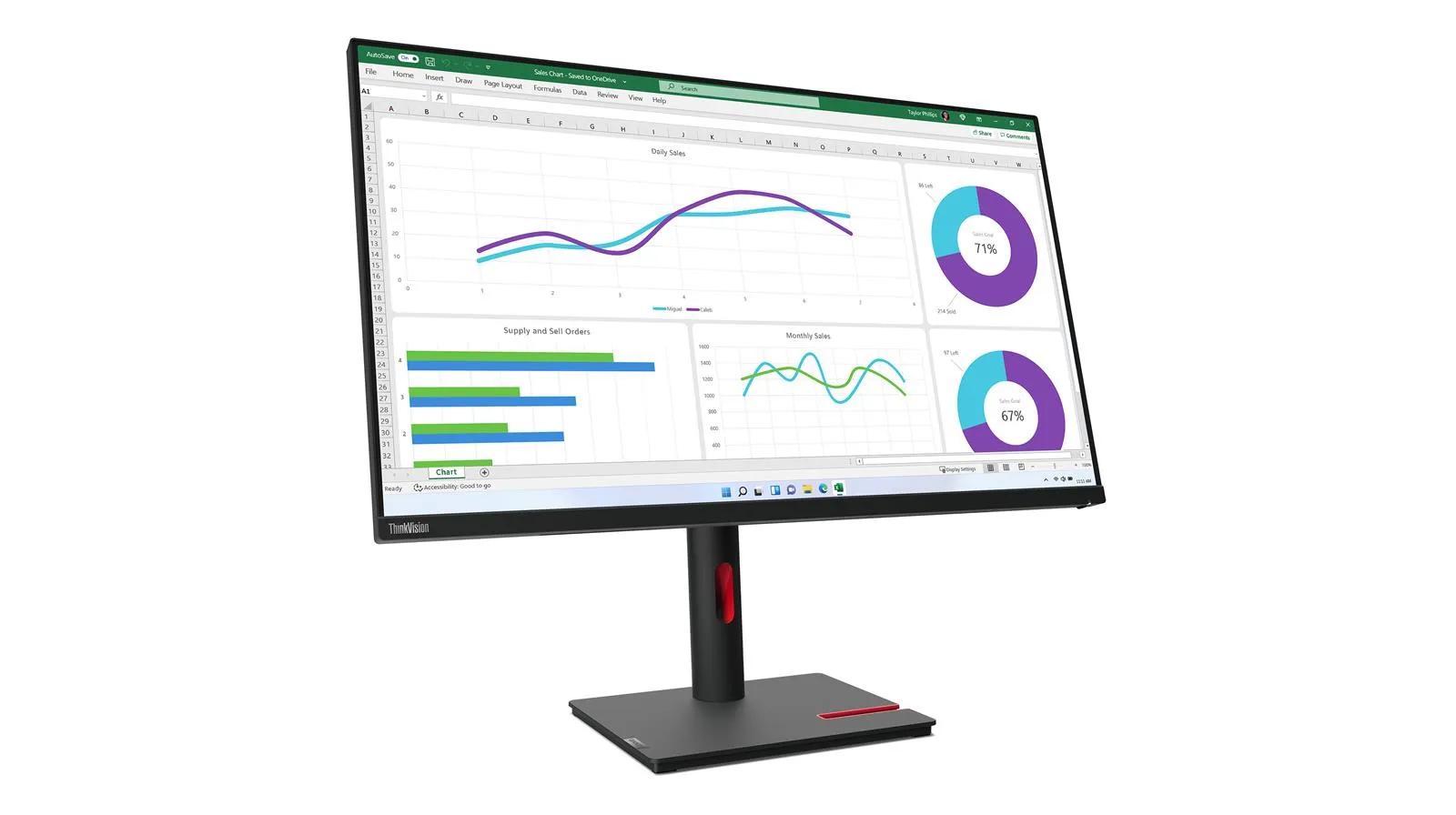 Lenovo ThinkVision T32h-30 | 31,5" | QHD | IPS | HDMI DP USB-C | Schwarz