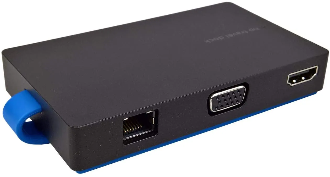 Kompakte HP USB-C Mini Dockingstation mit VGA-, HDMI- und Ethernet-Anschluss