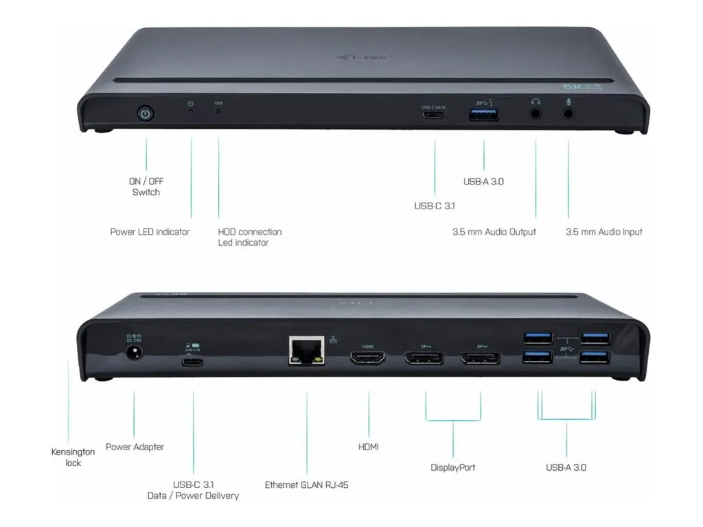 i-tec Thunderbolt 4 Dockingstation 5K/4K Triple Display Dockingstation | ohne Netzteil