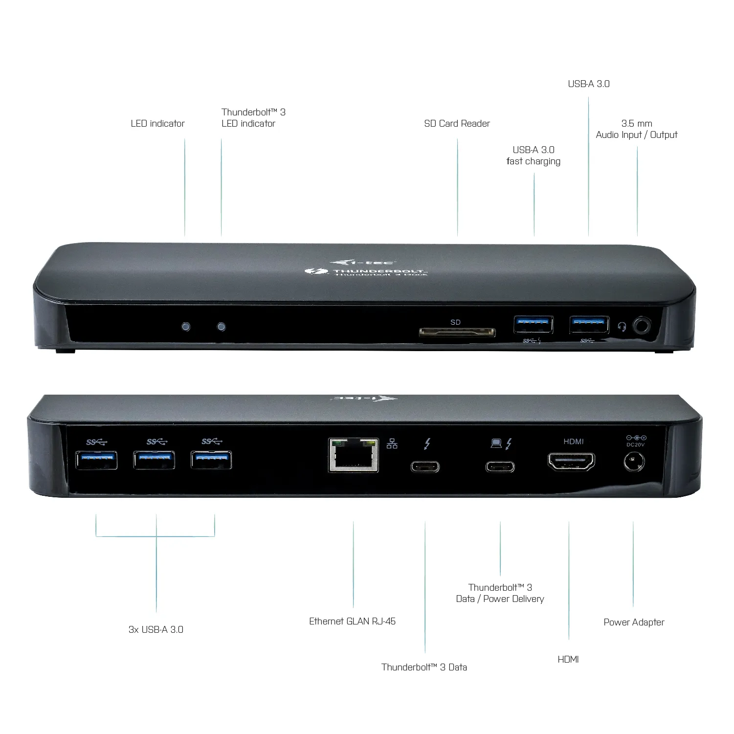i-tec Thunderbolt 3 Dockingstation | USB-C Dual DisplayPort 4K Dock | inkl. Netzteil