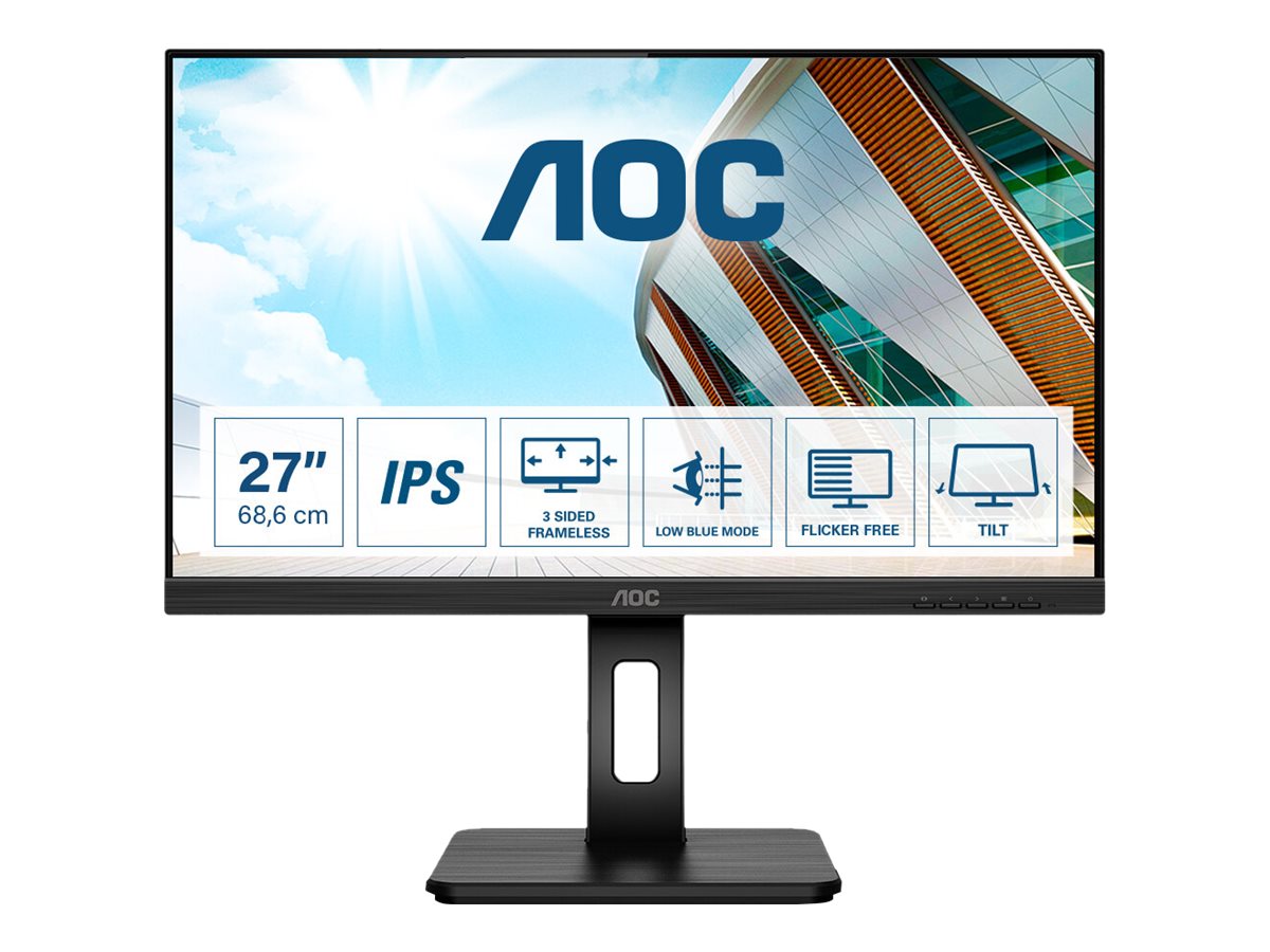 AOC Monitor 27P2Q | 27" | Full HD | IPS LCD | HDMI DP VGA DVI | schwarz