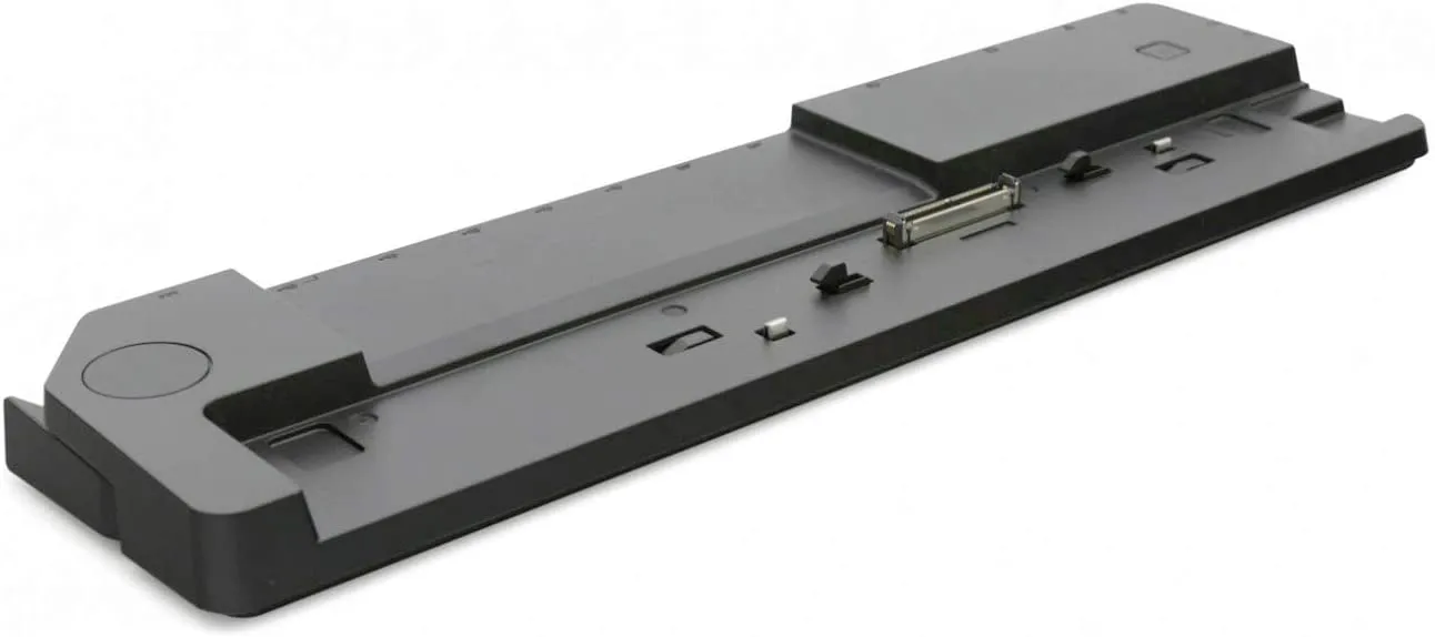 Fujitsu Port Replicator Dockingstation in Oberansicht mit sichtbarem Docking-Anschluss und Aufnahmefläche.