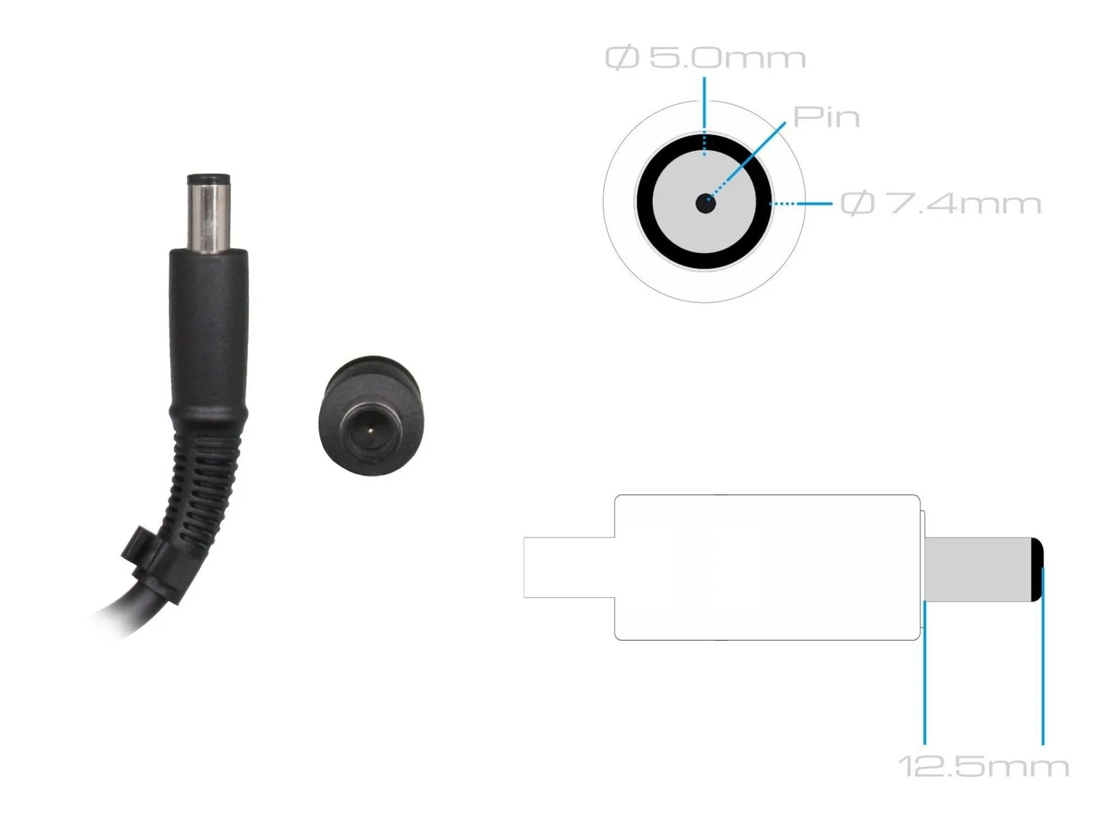 HP Netzteil 280 Watt Rundstecker (7,4mm pin) AC Adapter Ladegerät mit Stromkabel