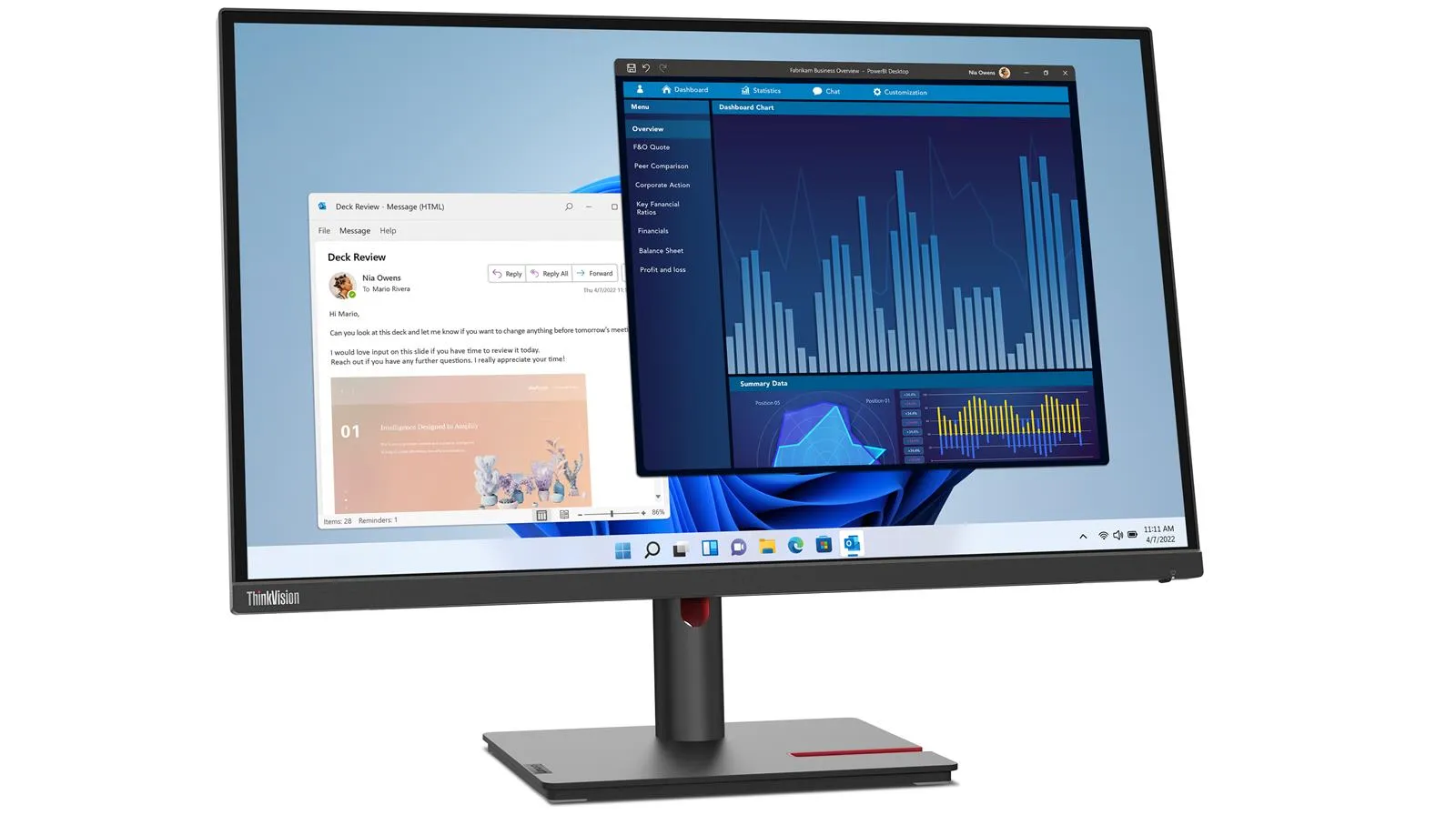 Lenovo ThinkVision T27p-30 | 27" | 4K 3840 x 2160 | HDMI DisplayPort USB-C | Schwarz