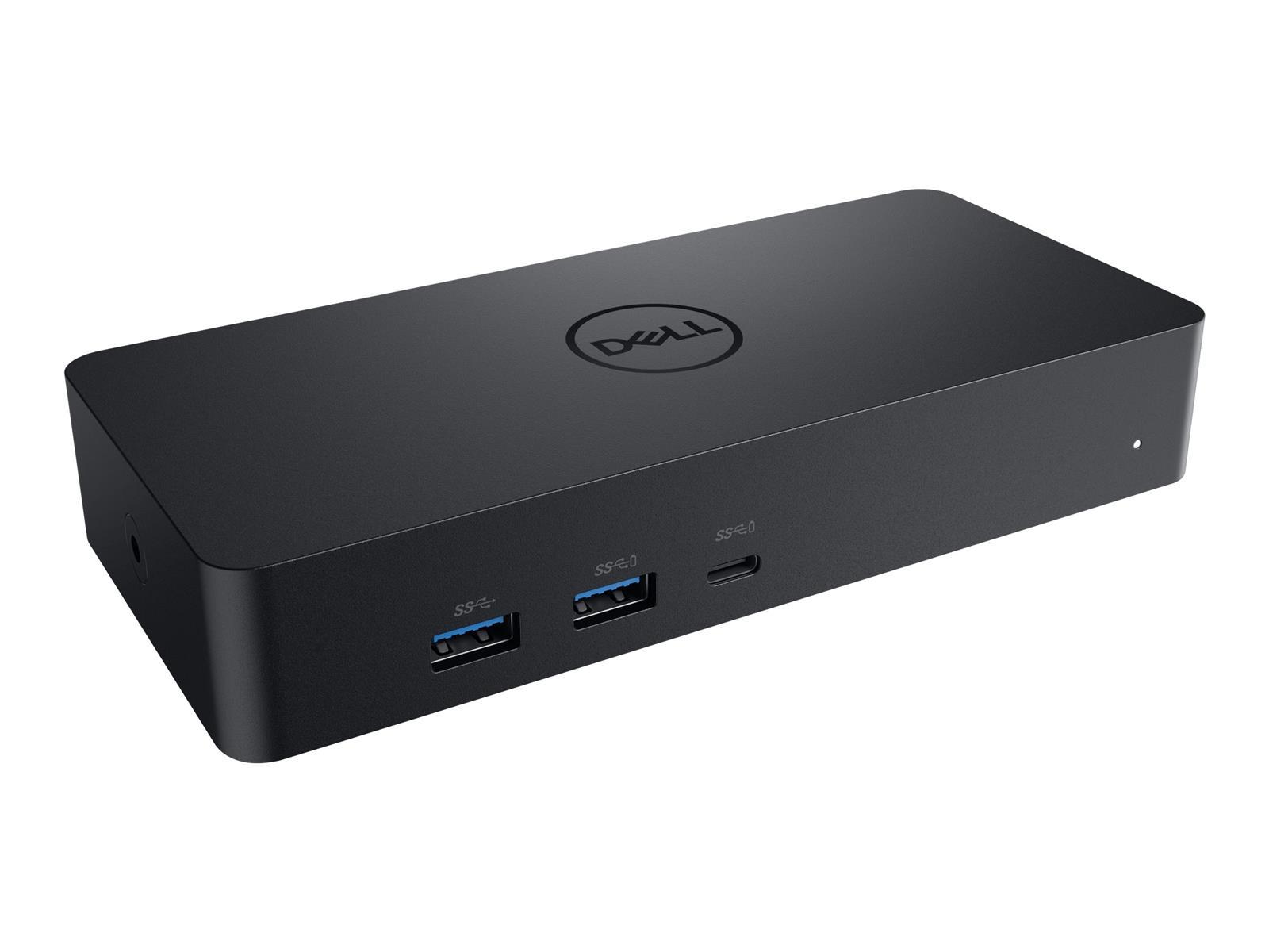 Elegantes Dell Dock in kompakter Form mit sichtbaren Schnittstellen auf der Vorderseite