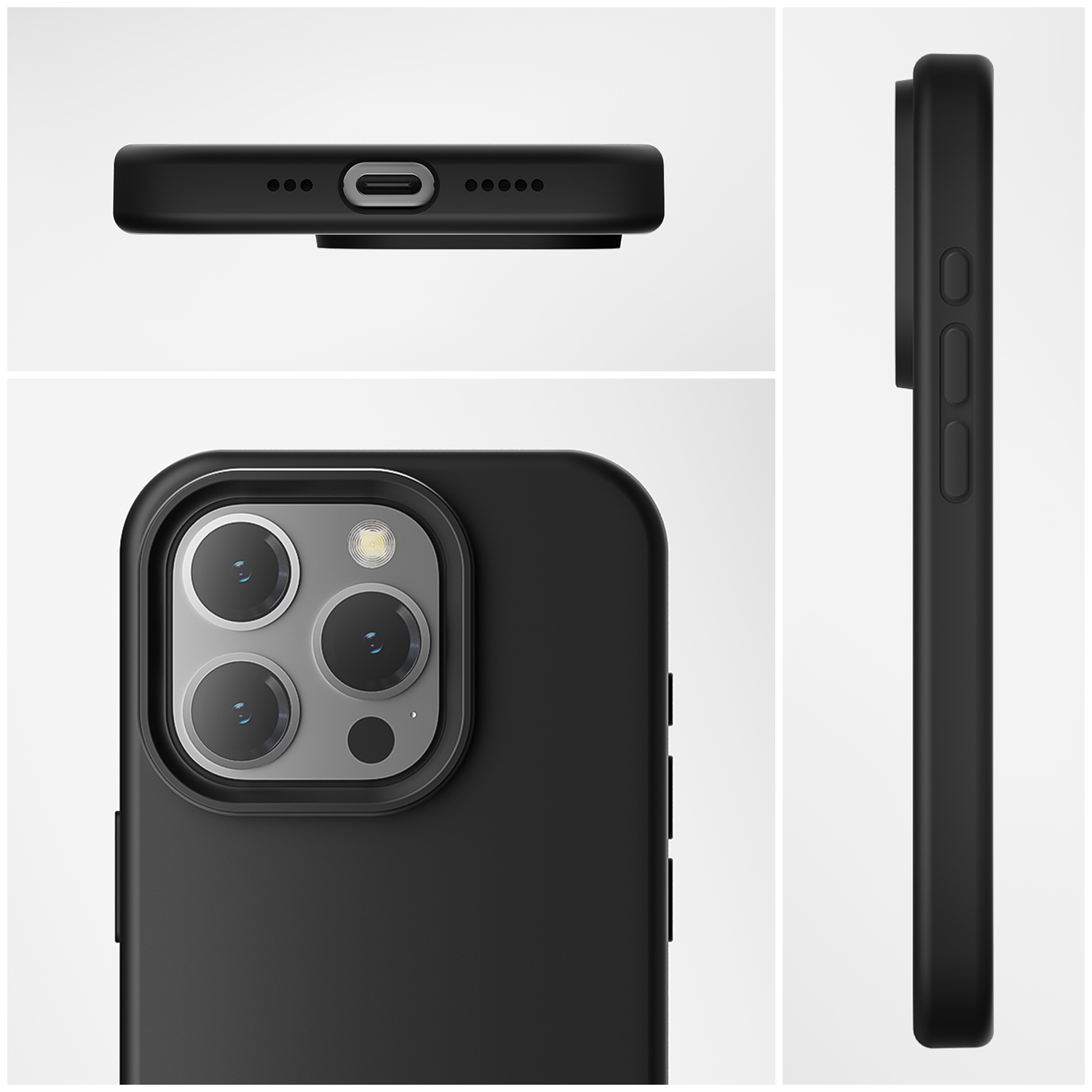 4smarts iPhone 15 Silicone Case | MagSafe Compatible | Schwarz