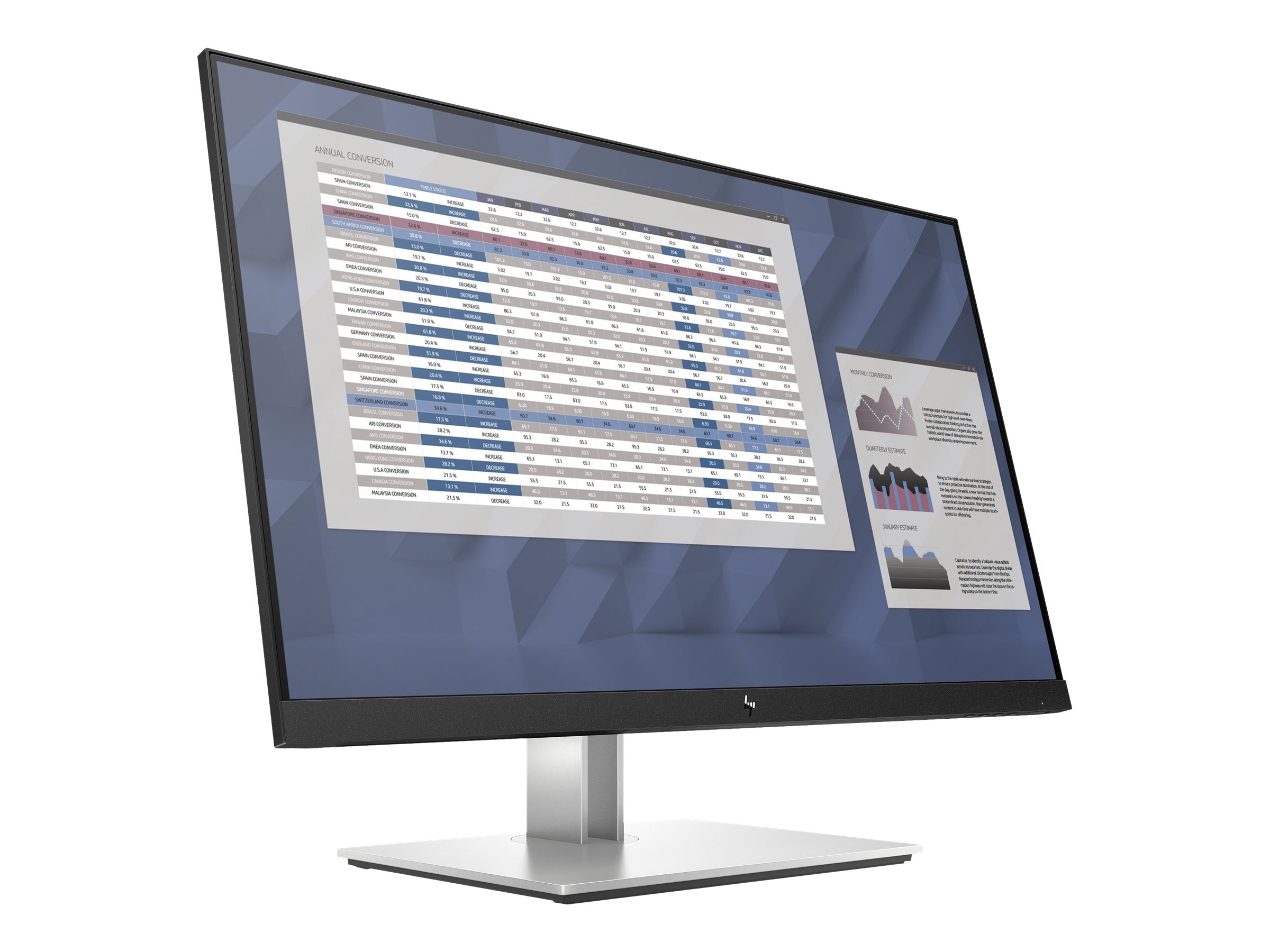 HP E27 G4 Monitor | 27" | Full HD | HDMI DisplayPort VGA | schwarz/silber