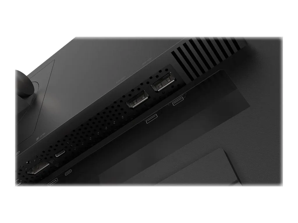 Detailansicht der HDMI- und DisplayPort-Anschlüsse an einem Lenovo-Monitor