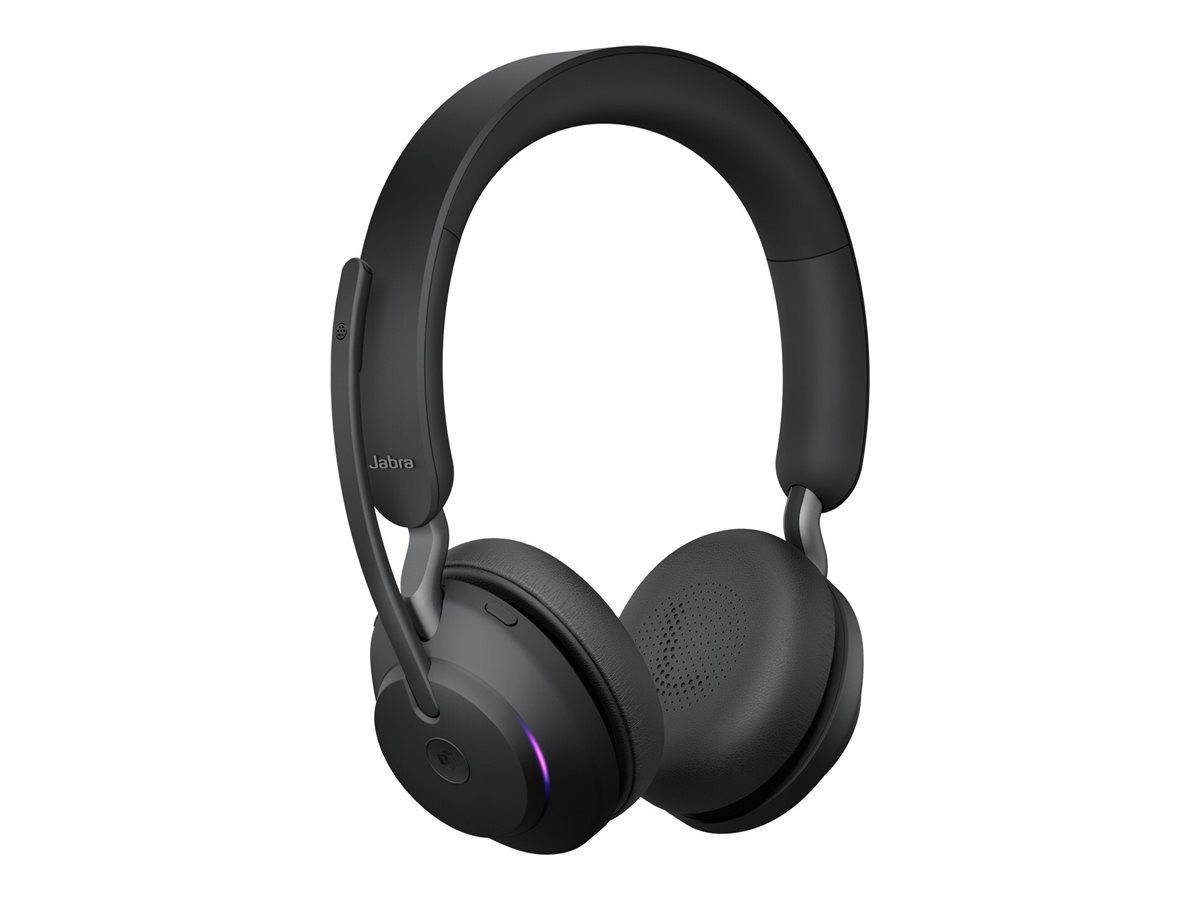 JABRA Evolve2 65 MS Stereo | On-Ear Headset | Bluetooth | USB | Schwarz ohne Bluetooth USB-A Adapter