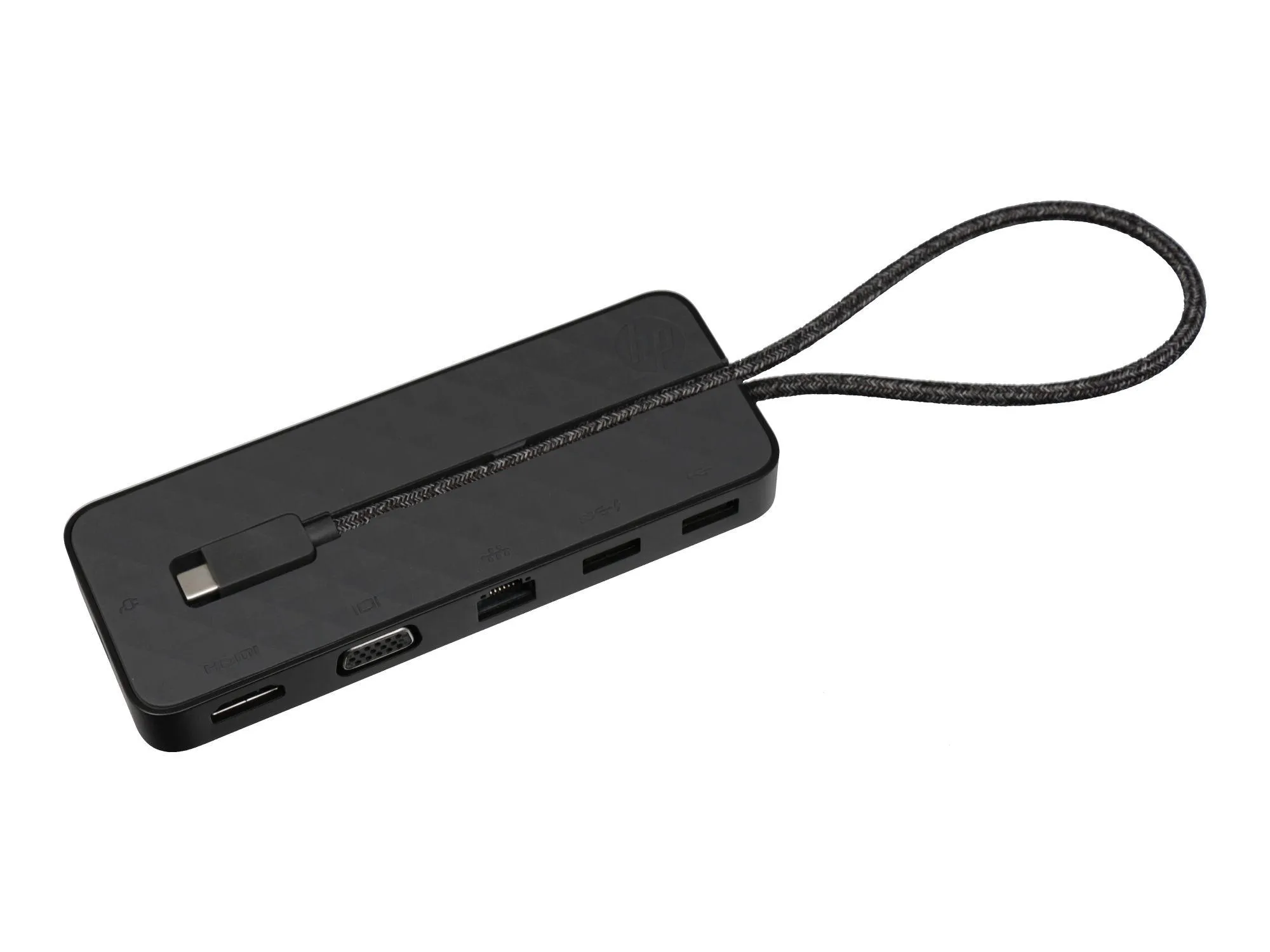 Rückseite des HP USB-C Mini Dock HSA-Q001PR mit mehreren Anschlussports