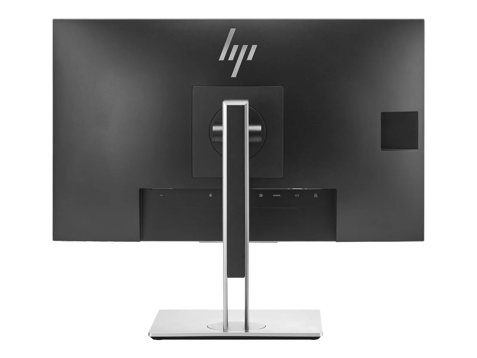 Rückseite des HP EliteDisplay E243 Monitors mit Standfuß und Anschlussbereich