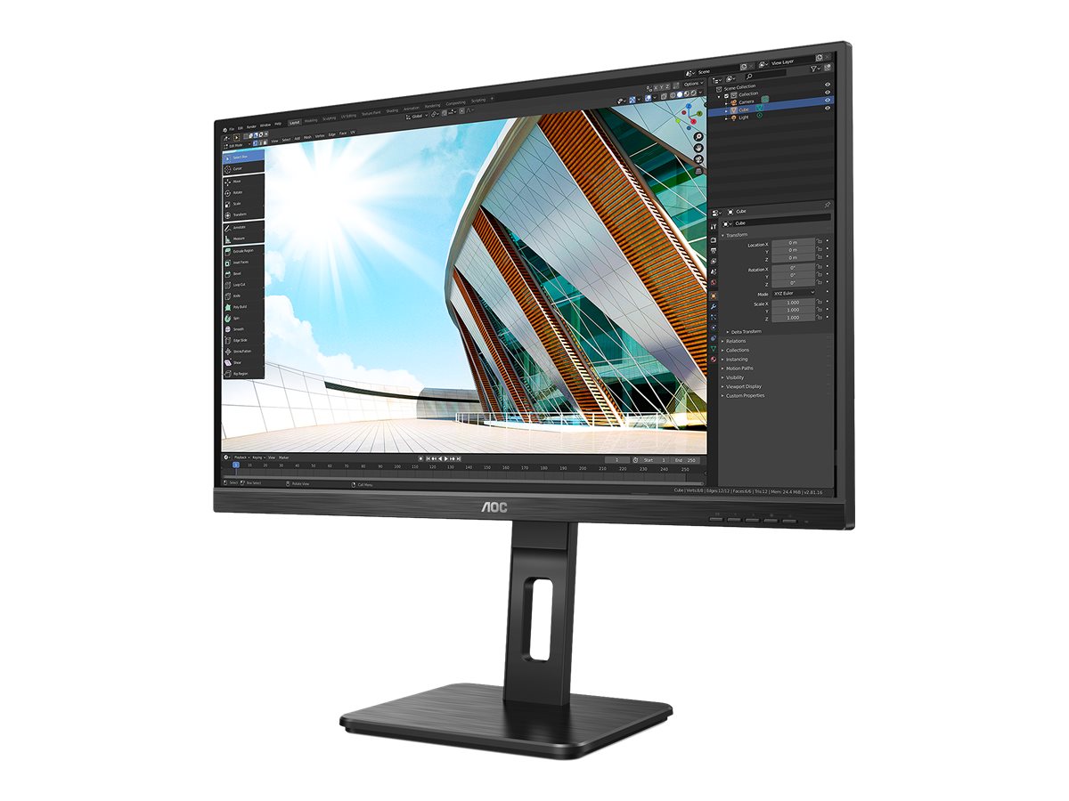 AOC Monitor 27P2Q | 27" | Full HD | IPS LCD | HDMI DP VGA DVI | schwarz