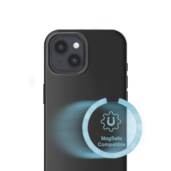 4smarts iPhone 15 Silicone Case | MagSafe Compatible | Schwarz