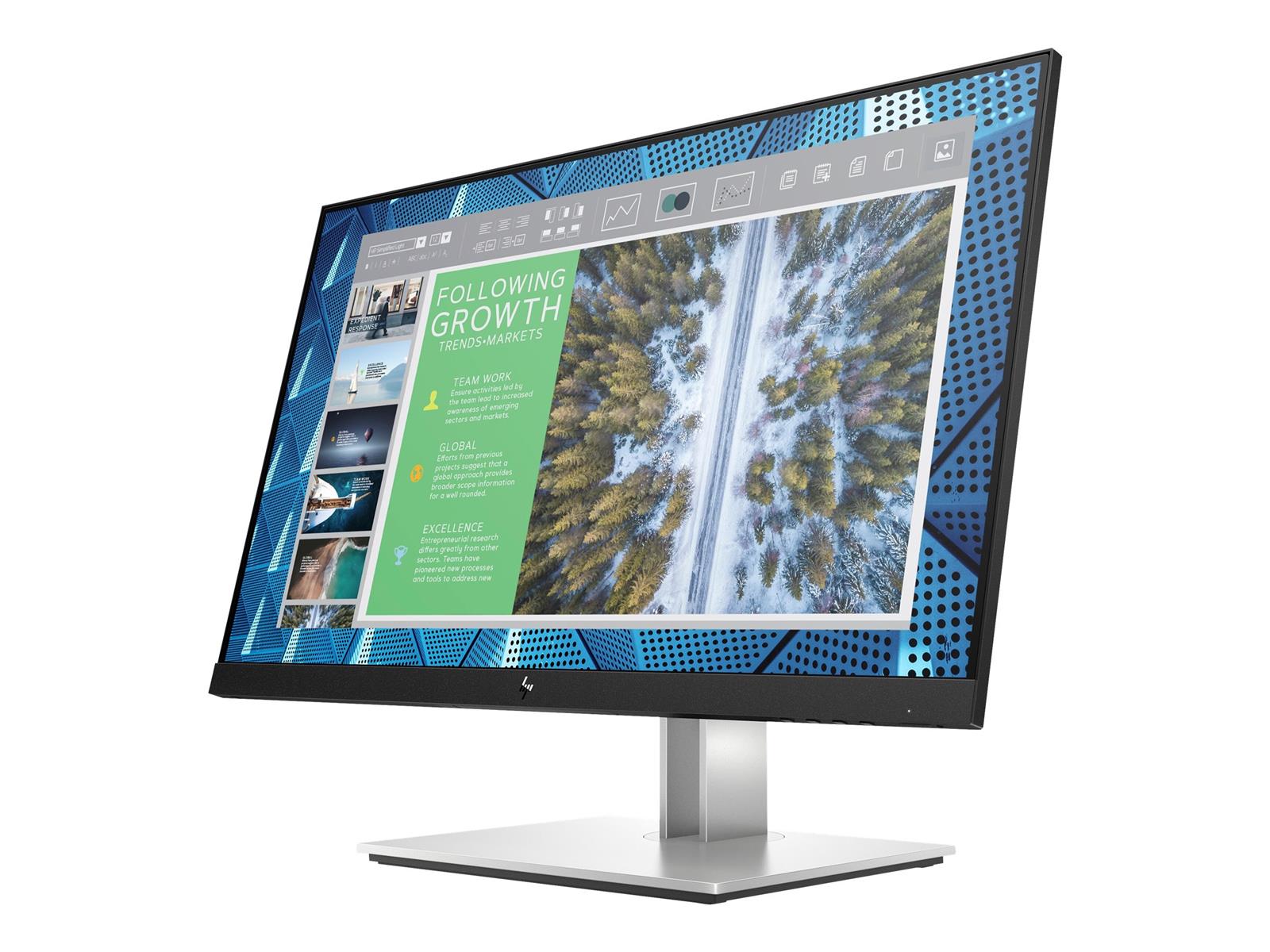 HP E24q G4 Monitor | 24" | QHD | HDMI DisplayPort VGA | schwarz/silber