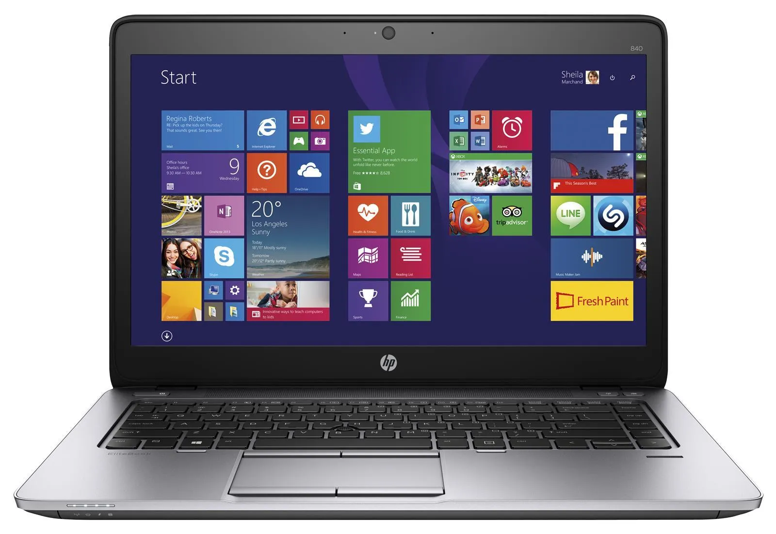 HP EliteBook 840 G2 15,6" HD+ Intel i5-5300 8GB RAM 240GB SSD Windows 10 Pro