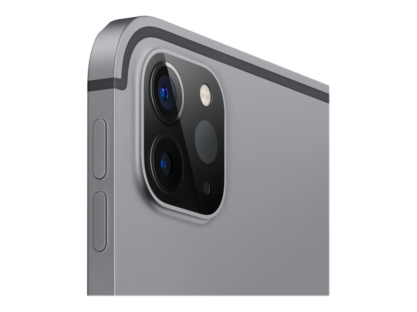 Detailansicht der Rückkamera eines Apple iPad Pro mit Dual-Kamera und LiDAR-Scanner in silbernem Gehäuse