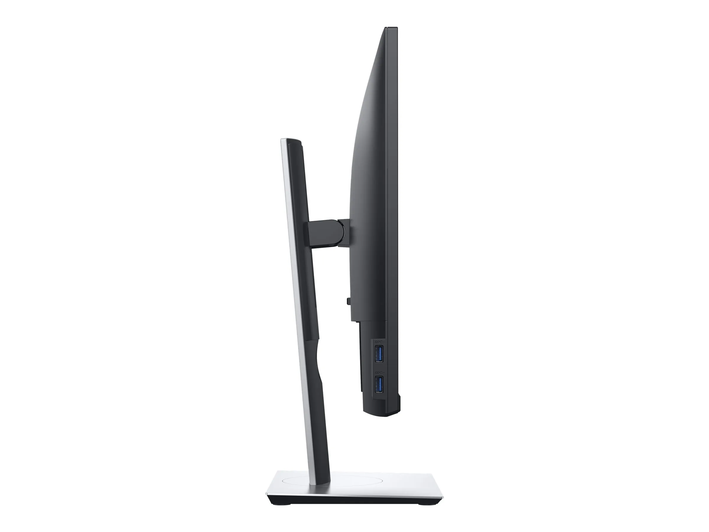 Minimalistisches Monitorprofil mit ergonomischer Halterung und USB-Steckplätzen