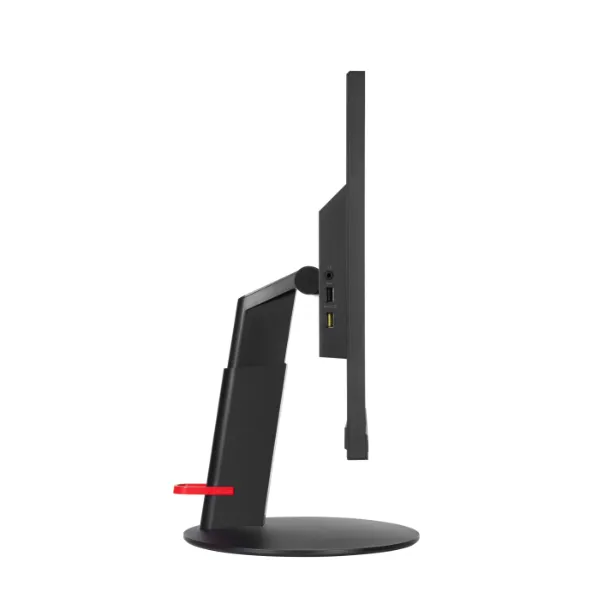 Lenovo Monitor in Seitenansicht mit flachem Display und stabilem Standfuß