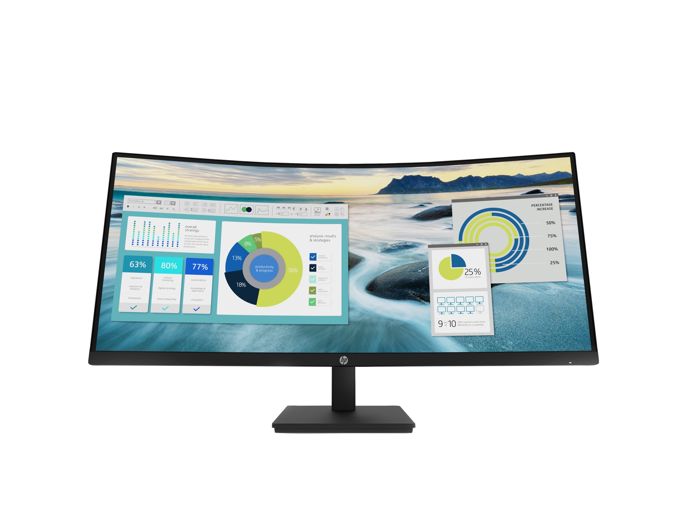 HP P34hc G4 Monitor | 34" | WQHD | Curved | HDMI DisplayPort USB-C | schwarz
