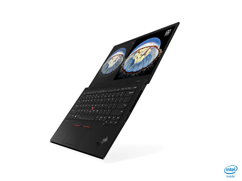 Aufgeklappter Lenovo Laptop mit dualer Visualisierung auf dem Bildschirm – ideal für Analyse- und Businessanwendungen
