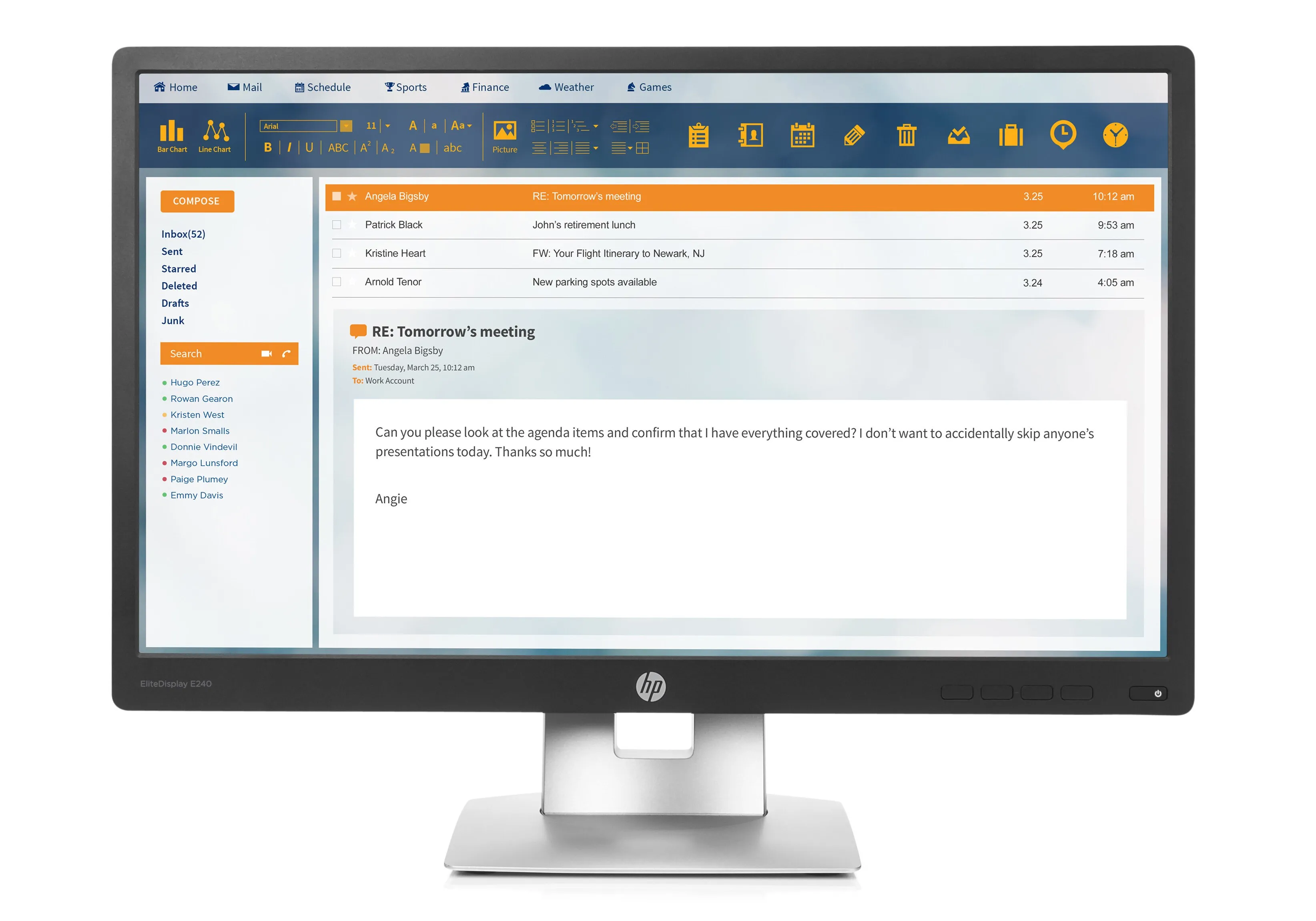 HP EliteDisplay E240 Monitor | 24" | Full HD | HDMI DisplayPort | schwarz/silber