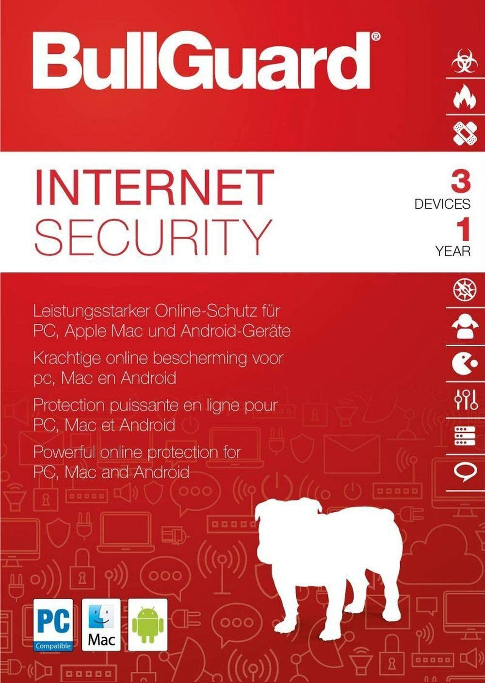 BullGuard Internet Security | 12 Monate | für 3 Geräte | Windows Mac Android