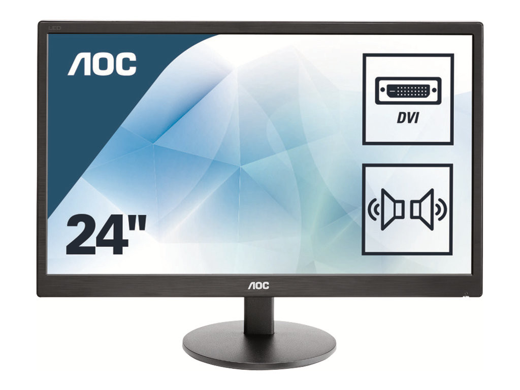 AOC Monitor E2470SWDA LED-Monitor 59,9 cm (23,6") schwarz (VGA, DVI) Full HD