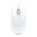 Symmetrische Maus in Weiß mit Scrollrad und CHERRY-Logo unten