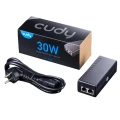 Cudy 30W Power-over-Ethernet-Injektor mit Netzkabel und Produktverpackung