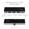 StarTech USB-C Multiport-Adapter | 4K 60Hz | HDMI 2.0, USB-C USB 3.0 | Travel Dock, Mini Dock