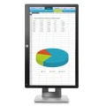 Monitor in Pivot-Ansicht mit geöffneter Excel-Tabelle und Tortendiagramm