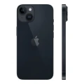 Rück- und Seitenansicht eines schwarzen Apple iPhone 14 mit Dual-Kamera
