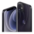 Apple iPhone 12 in Schwarz – Vorder- und Rückseite nebeneinander dargestellt