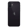 Rückansicht des Apple iPhone 12 in Schwarz mit Apple-Logo und Dual-Kamera