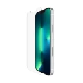 Apple iPhone mit grün-blau leuchtendem Display und vorgelagertem Schutzglas