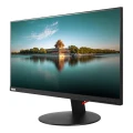 Lenovo ThinkVision T24i-10 Monitor in schräger Seitenansicht (rechts), mit eingeschaltetem Bildschirm