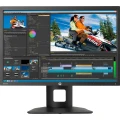 HP Z24i Monitor | 24" | WUXGA | Schwarz | Stärkere Gebrauchsspuren HP Z24i Monitor – direkte Frontansicht mit eingeschaltetem Display