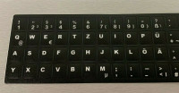 Deutsche Tastatur-Aufkleber (universal) für Laptop Schwarz Matt, 48 Tasten