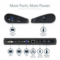 StarTech.com USB 3.0 Docking Station HDMI/DVI/VGA | für Laptops - Mac und Windows | mit Netzteil | mit Kabel