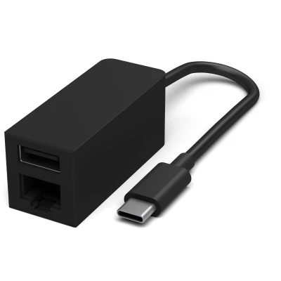 Microsoft Surface USB-C zu Ethernet und USB 3.0 Adapter | Schwarz