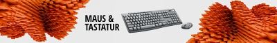 Banner der Kategorie Maus und Tastatur mit abgebildeter Computermaus und Tastatur