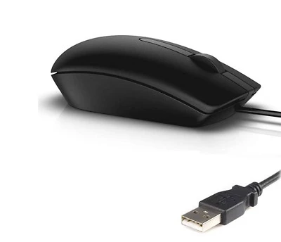 Ergonomische, schwarze USB-Maus mit Kabelverbindung für präzises Arbeiten am PC oder Laptop